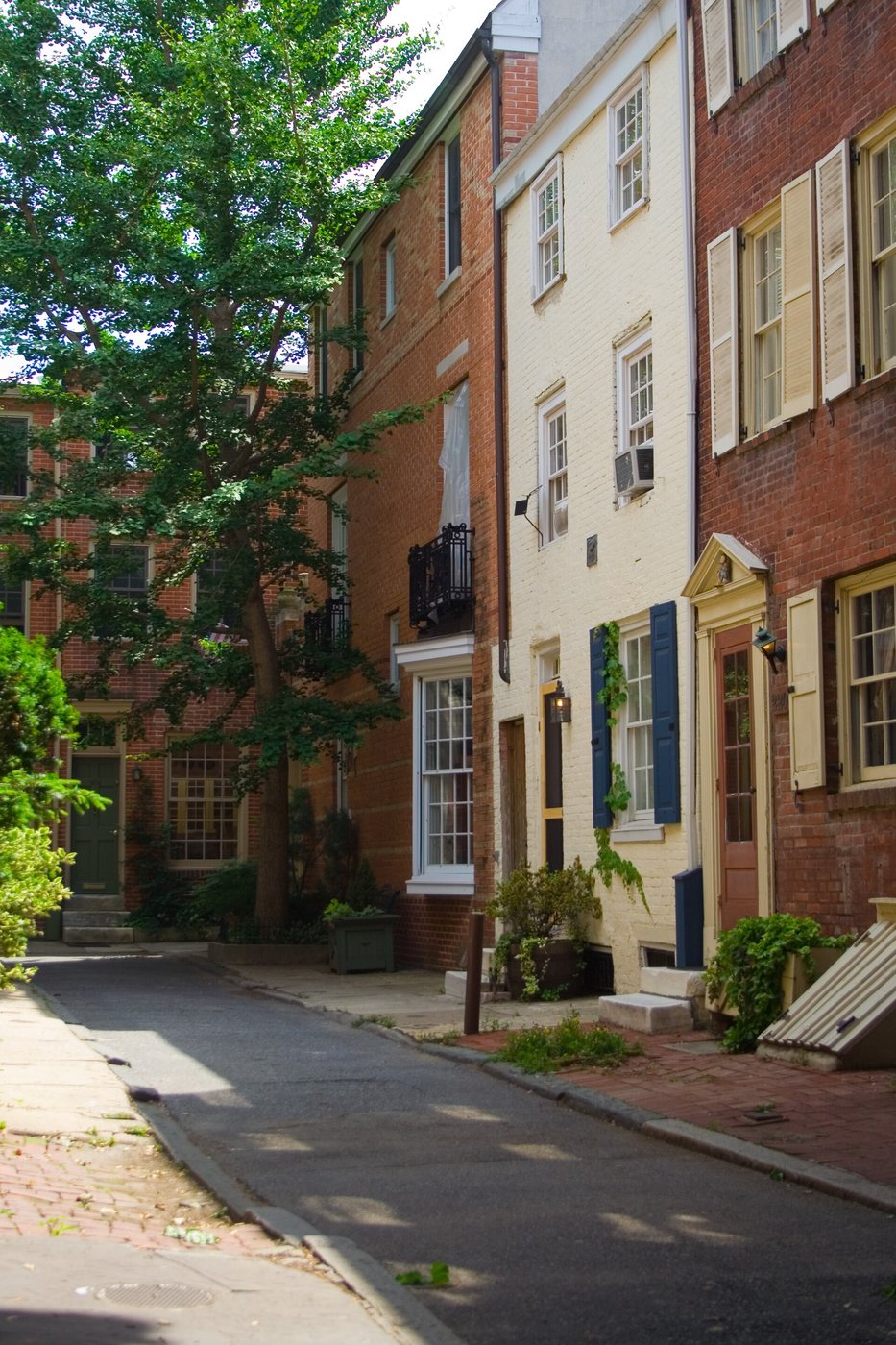 Residential rowhouses in Philadelphia's Society Hill neighborhood.
