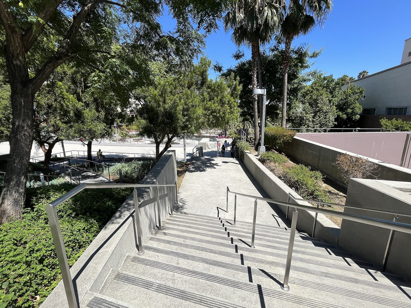 Steps and planted terraces at Grand Park in Los Angeles.