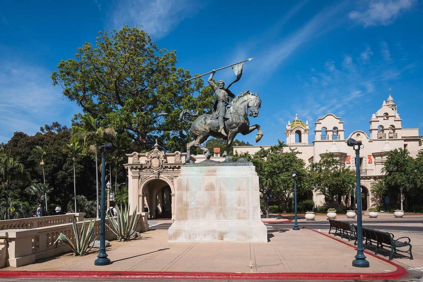 The El Cid monument beside Plaza de Panama in Balboa Park.
