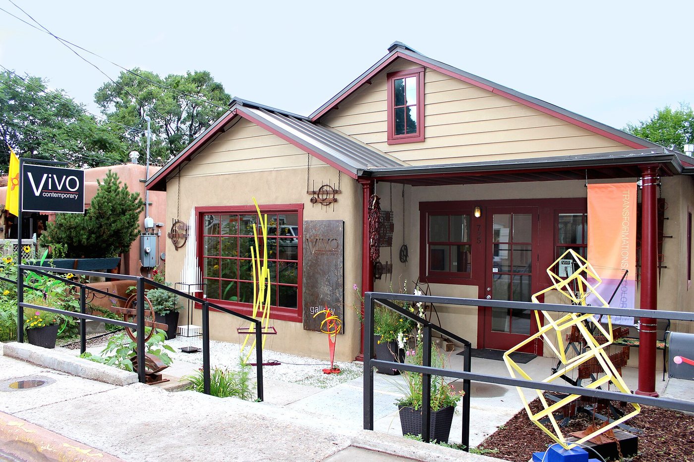 A gallery building along Canyon Road in Santa Fe.