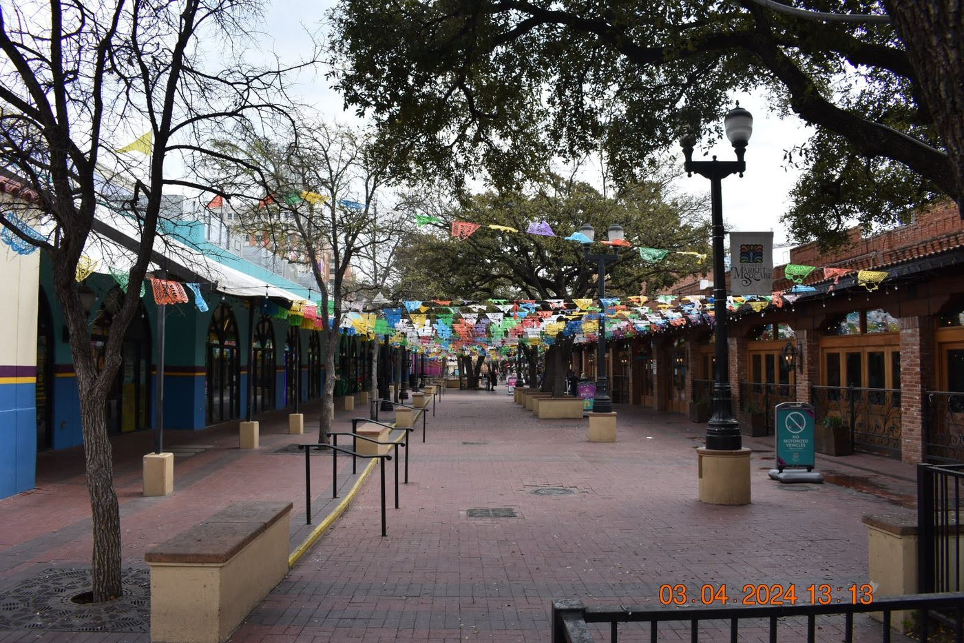 The pedestrian market space at San Antonio's Historic Market Square.
