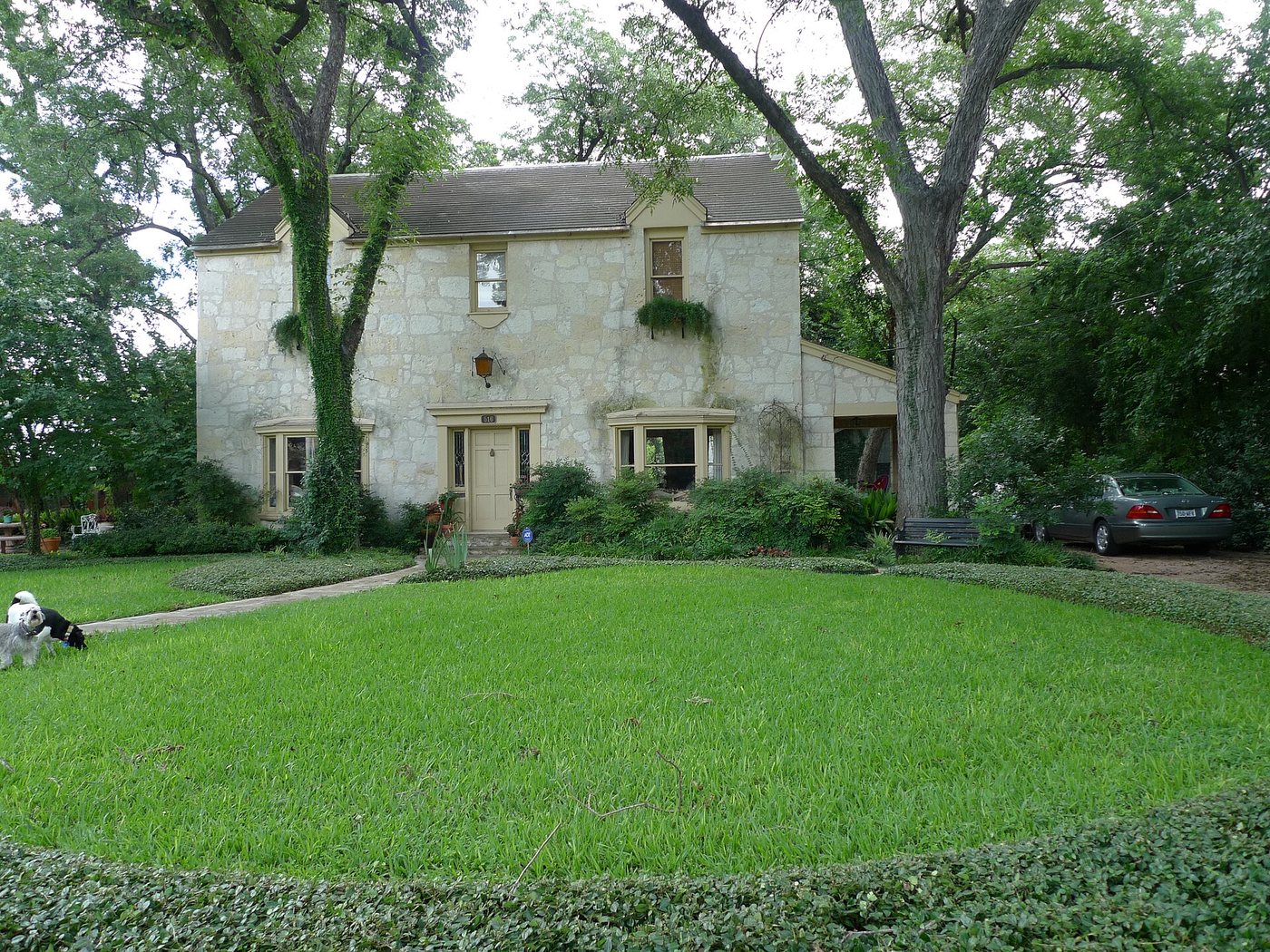 A house and garden in San Antonio's King William Historic District.