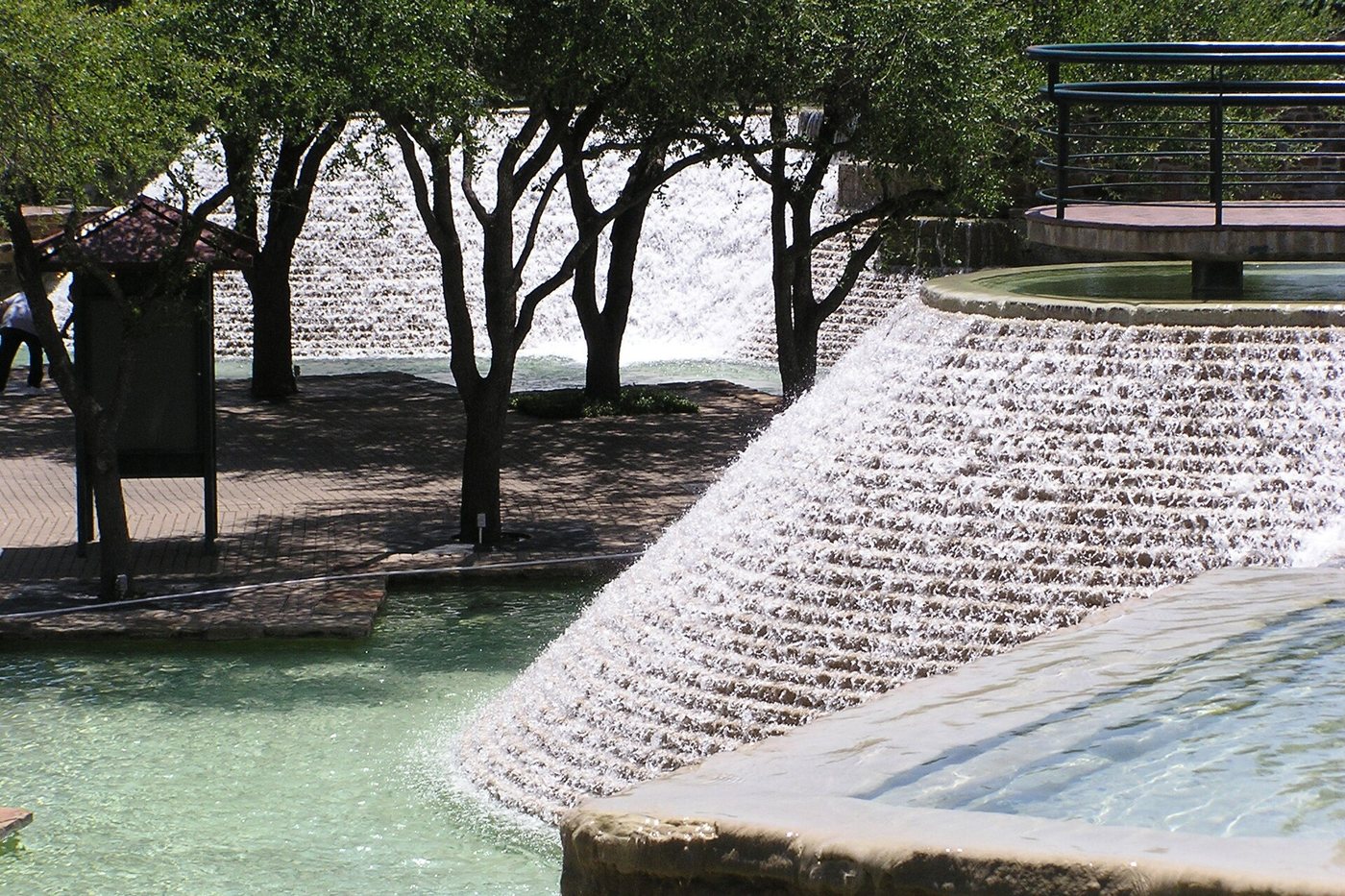A fountain within San Antonio's Hemisfair grounds.