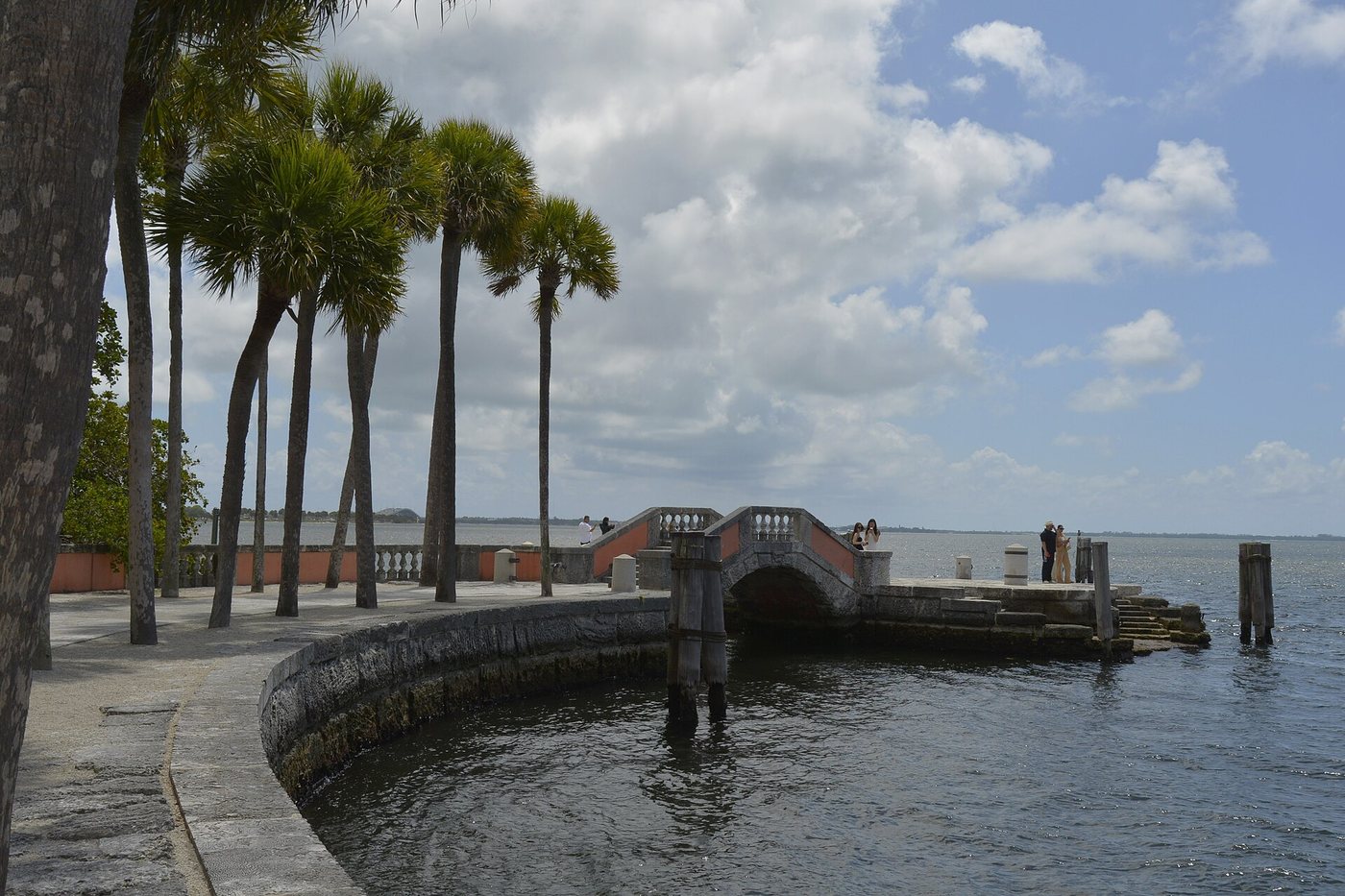 The waterfront garden edge at Vizcaya in Miami.