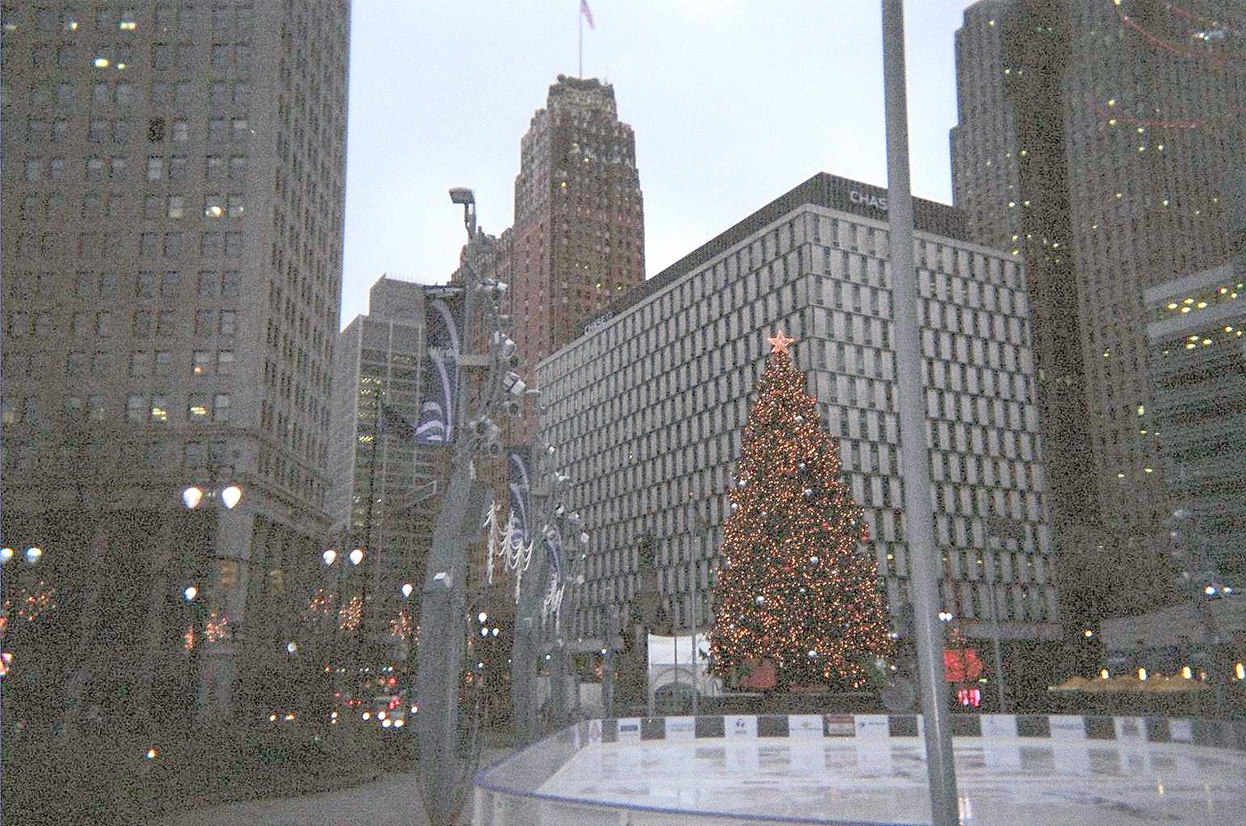 The public landscape at Campus Martius Park in Detroit.