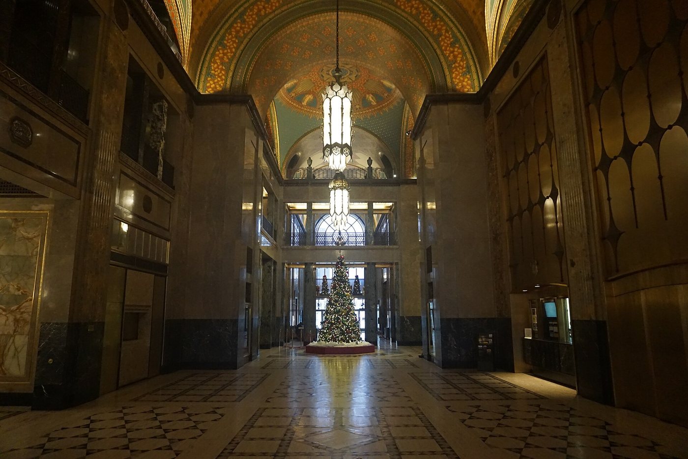 The decorated lobby of Detroit's Fisher Building.