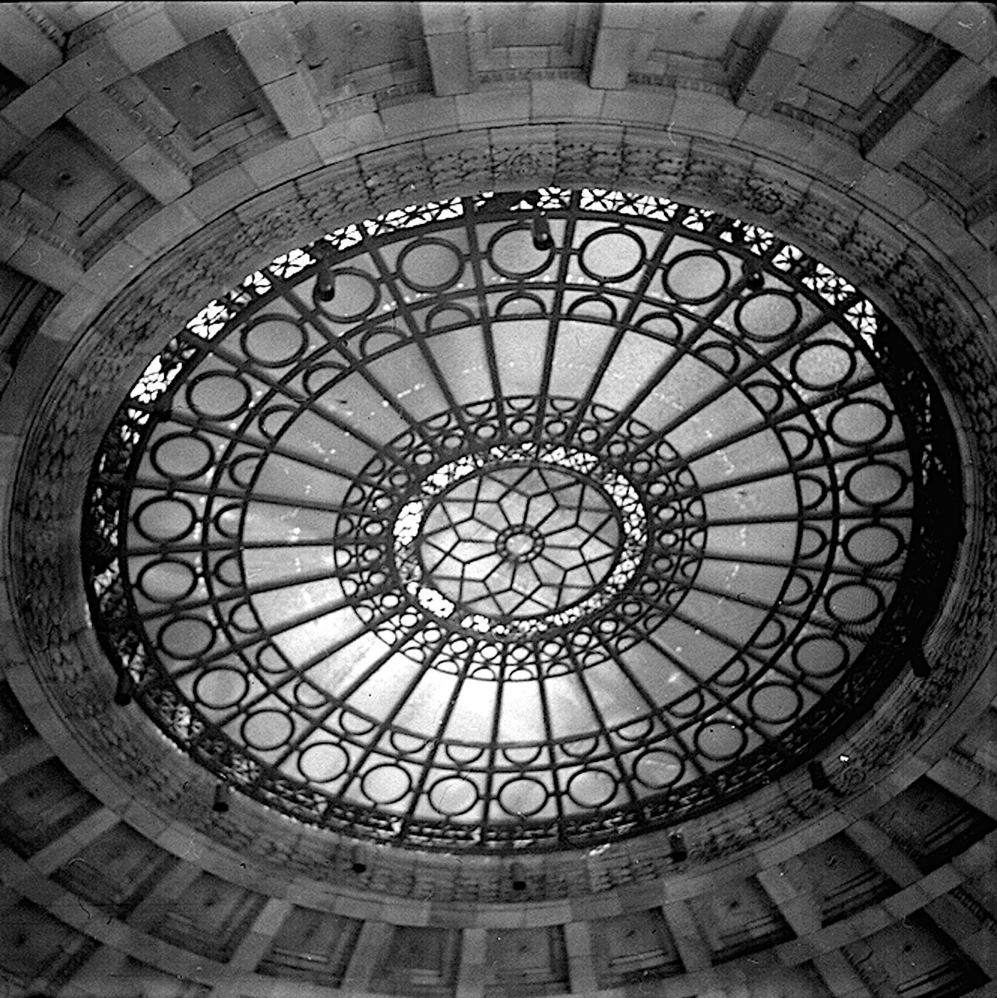 The glazed ceiling above Pittsburgh's former Union Station entrance rotunda, photographed in 2000.