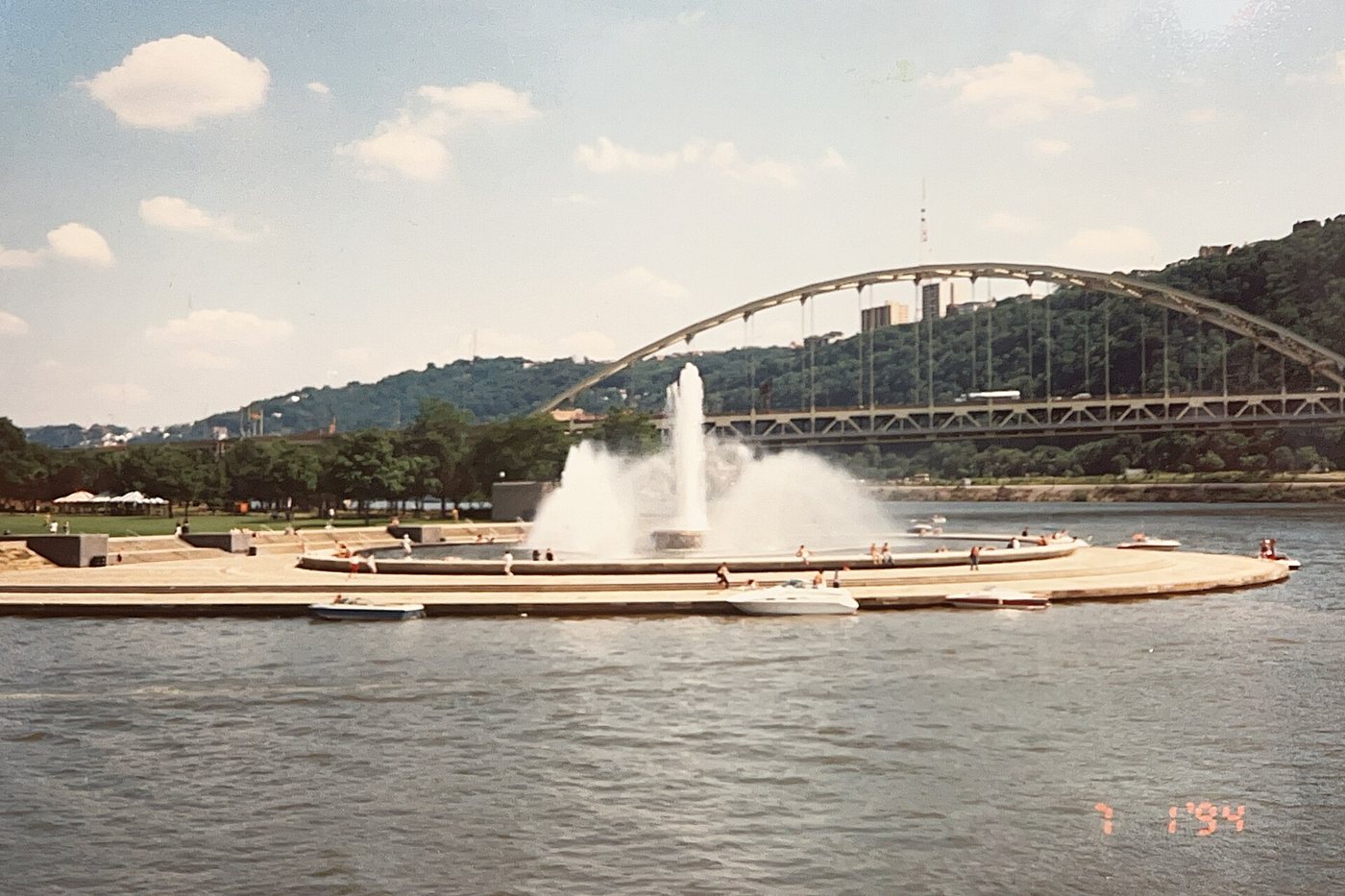 The fountain at Pittsburgh's Point State Park, photographed in 1994.