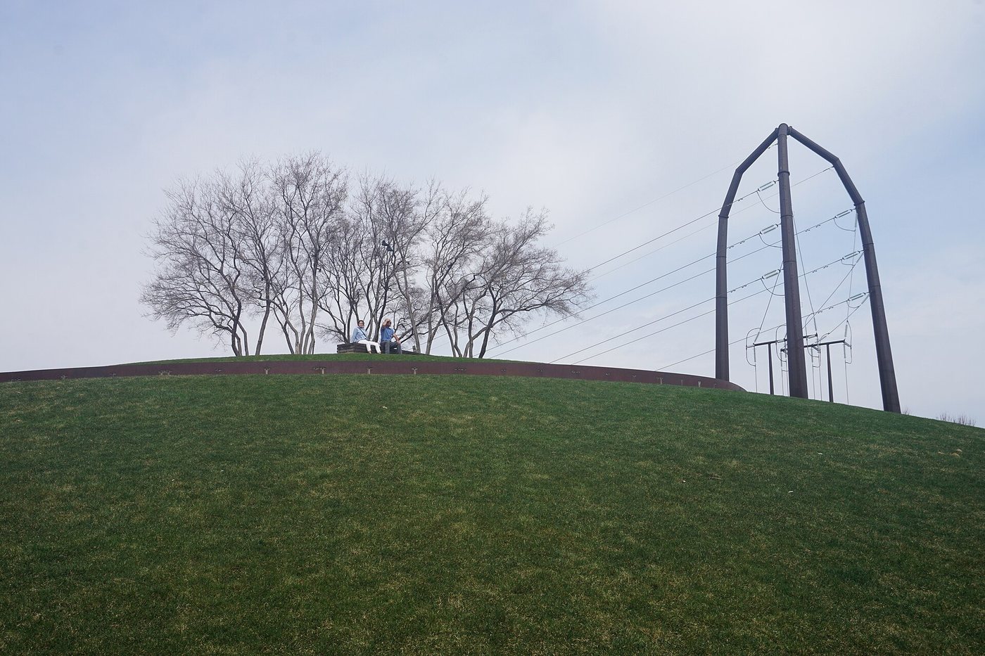 The landscaped mound at Gold Medal Park in Minneapolis.