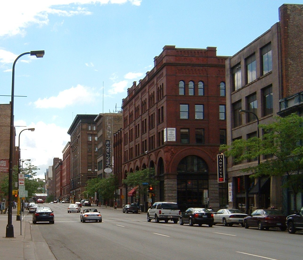 Warehouse buildings along 1st Avenue in Minneapolis's North Loop.