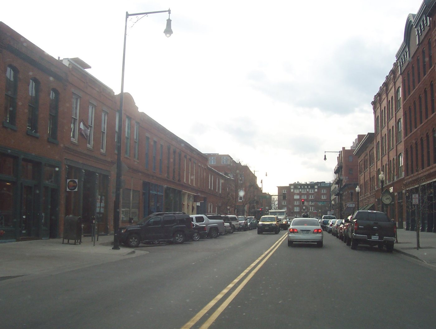 Historic commercial buildings on Wazee Street in Denver's LoDo district.