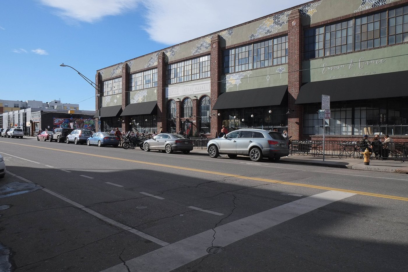 The street frontage of Denver Central Market.